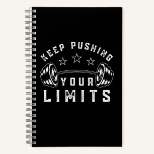 Blijf je grenzen verleggen Gym Quote Notitieboek