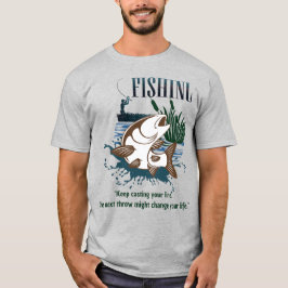 "Blijf Je Lijn Uitgooien" Vintage Visartikelen T-shirt