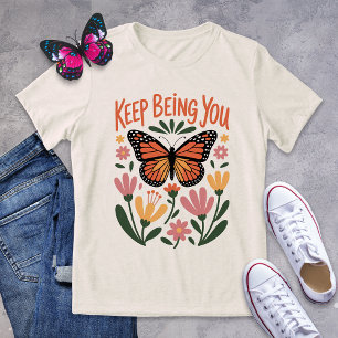 Blijf je Monarch Butterfly Floral Shirt