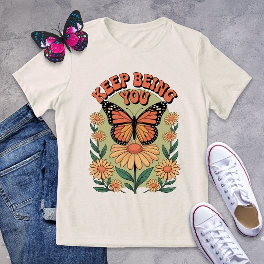 Blijf je Monarch Butterfly Retro Shirt