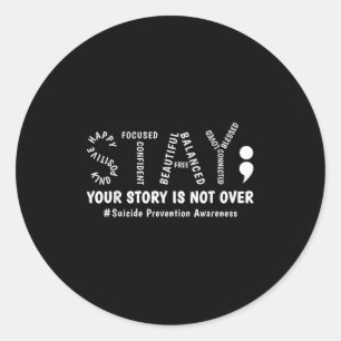Blijf, je verhaal is nog niet voorbij Geestelijke Ronde Sticker