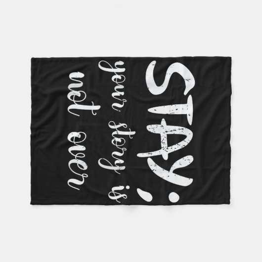 Blijf je verhaal vertellen, niet over zelfmoordpre fleece deken (Voorkant (Horizontaal))