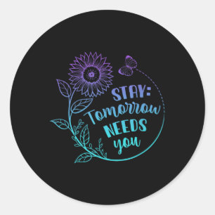 Blijf je verhalen maar niet over zelfmoordpreventi ronde sticker