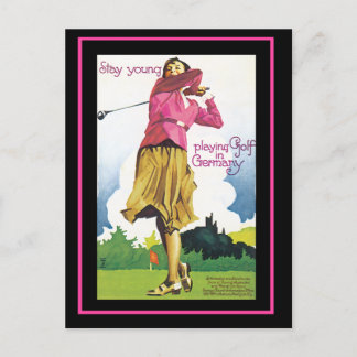 Blijf jong! Golfen in Duitsland  Ansichtkaart Briefkaart