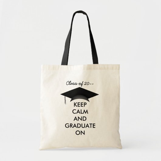 Blijf kalm afstuderen op schattig en grappig tote bag (Voorkant)