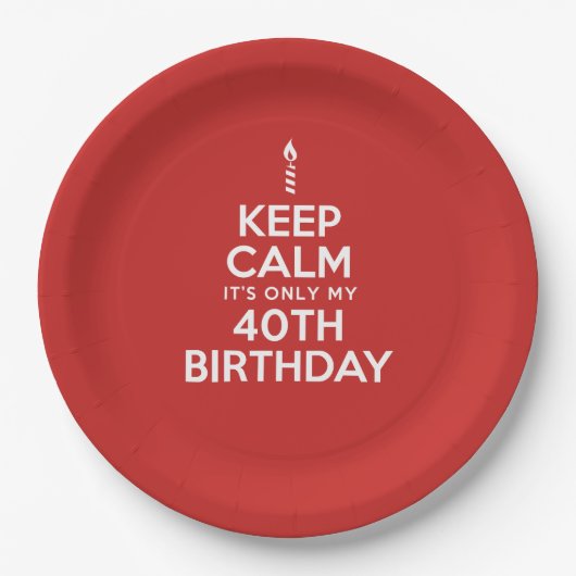 Blijf kalm Alleen 40e verjaardag Papieren Borden Papieren Bordje (Voorkant)
