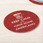 Blijf kalm - Americano Ronde Kartonnen Onderzetter (Gebogen)