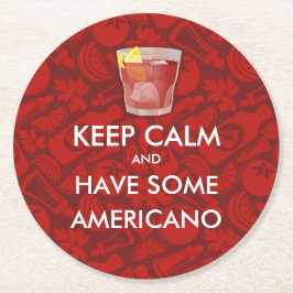Blijf kalm - Americano Ronde Kartonnen Onderzetter