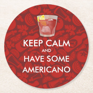 Blijf kalm - Americano Ronde Kartonnen Onderzetter