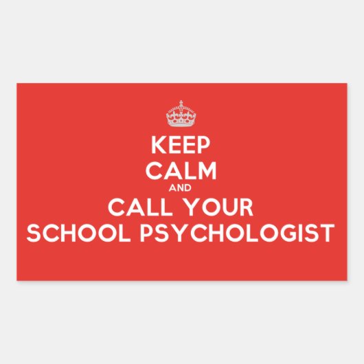 Blijf kalm & bel een schoolpsycholoog (Stickers) Rechthoekige Sticker (Voorkant)