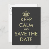 Blijf kalm Bewaar de datum briefkaart | Faux gold (Voorkant / Achterkant)