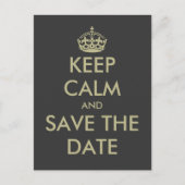Blijf kalm Bewaar de datum briefkaart | Faux gold (Voorkant)