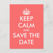 Blijf kalm Bewaar de datum briefkaart | Koraalroze (Voorkant)