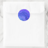 Blijf kalm blauw ronde sticker (Tas)
