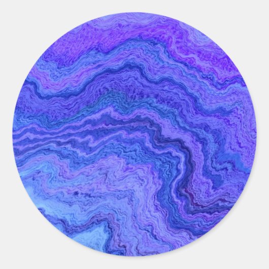 Blijf kalm blauw ronde sticker (Voorkant)