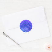 Blijf kalm blauw ronde sticker (Envelop)