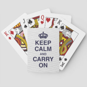 Blijf Kalm Blijf Doorgaan Met Zeggen Pokerkaarten