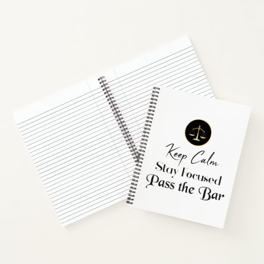 Blijf Kalm. Blijf gefocust. Ga het barexamen over. Notitieboek (Binnen)