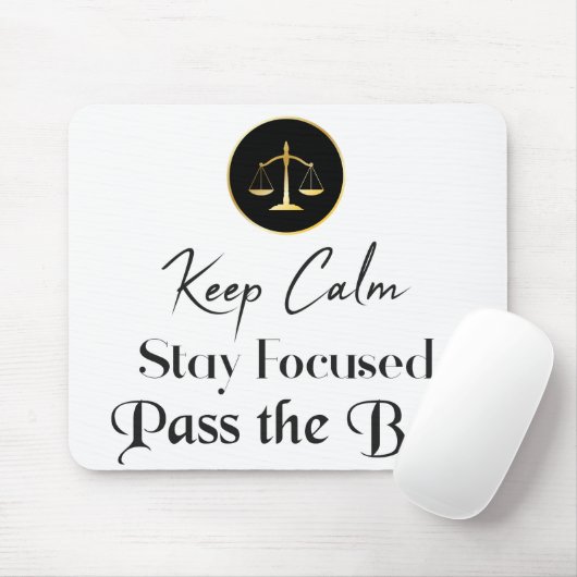 Blijf Kalm. Blijf gefocust. Ga het examen van de B Muismat (Met muis)
