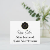 Blijf Kalm. Blijf gefocust. Geef je examens door. Briefkaart (Staand voorkant)