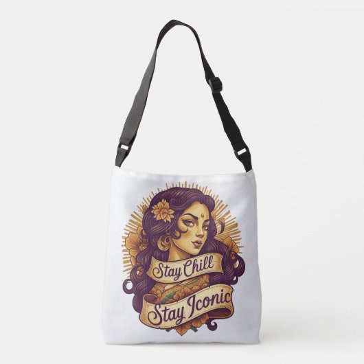 Blijf kalm, blijf iconisch - -geïnspireerd crossbody tas (Achterkant)