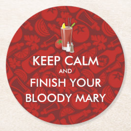 Blijf kalm - Bloody Mary Ronde Kartonnen Onderzetter