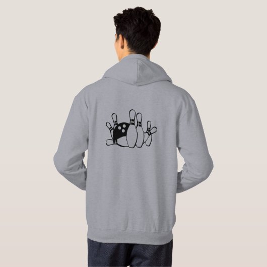 Blijf kalm Bowling Bowl Game Team Speler Hoodie (Achterkant volledig)
