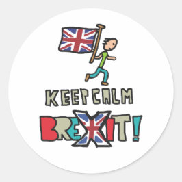 Blijf kalm Brexit Ronde Sticker