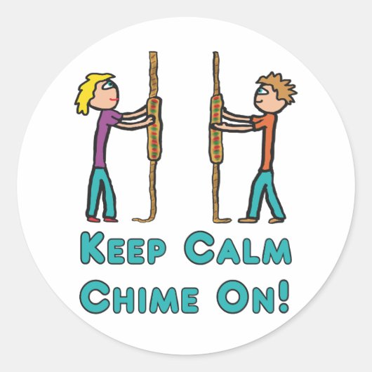 Blijf kalm Campanologie Ronde Sticker (Voorkant)