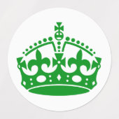 Blijf kalm Crown Green Labels (Design 1)