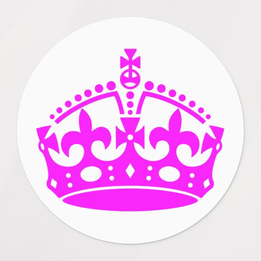 Blijf kalm Crown Pink Fuchsia Labels (Design 2)