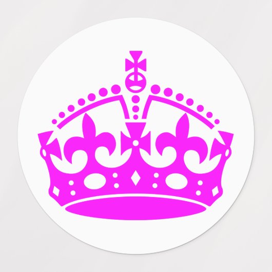 Blijf kalm Crown Pink Fuchsia Labels (Design 1)