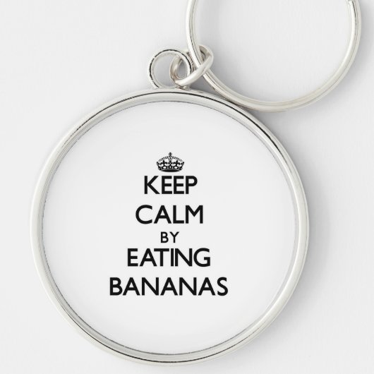 Blijf kalm door Bananas te eten Sleutelhanger (Voorkant)