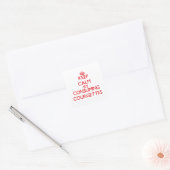 Blijf kalm door Courgettes te consumeren Vierkante Sticker (Envelop)