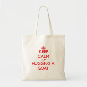 Blijf kalm door een geit te knuffelen tote bag