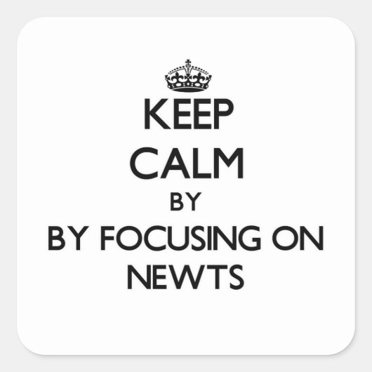 Blijf kalm door te focussen op Newts Vierkante Sticker (Voorkant)