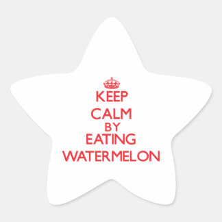 Blijf kalm door Watermelon te eten Ster Sticker