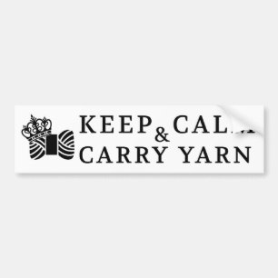 Blijf kalm Draag Garen / Knutselen Bumpersticker