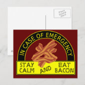 Blijf kalm, Eat Bacon Briefkaart (Voorkant / Achterkant)