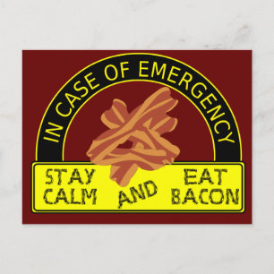 Blijf kalm, Eat Bacon Briefkaart