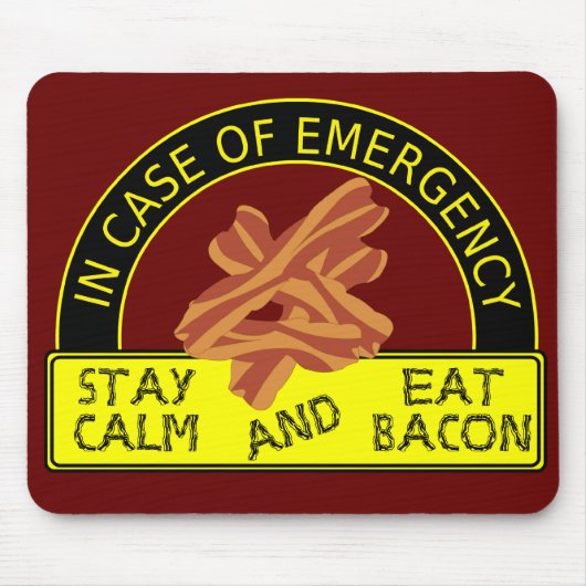 Blijf kalm, eet Bacon Mousepad op Muismat (Voorkant)