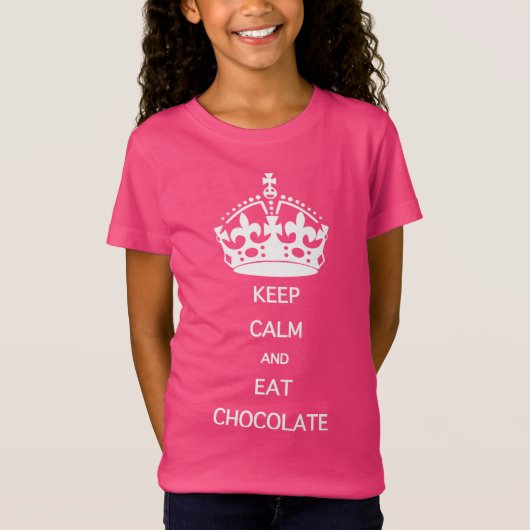 Blijf Kalm EET en Eet CHOCOLADE T-shirt (Voorkant)