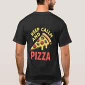 Blijf kalm Eet Pizza – Retro Style T-shirt (Achterkant)