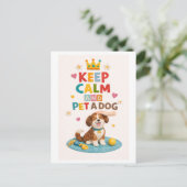"Blijf kalm en aai een hond" Briefkaart (Staand voorkant)