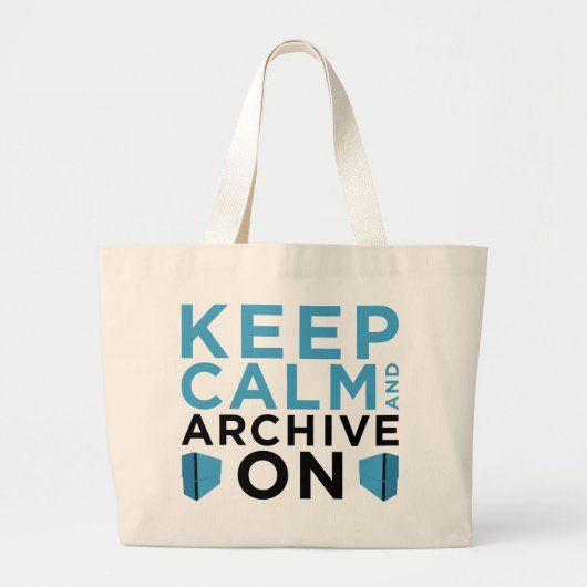 Blijf kalm en archiveer aan grote tote bag (Voorkant)