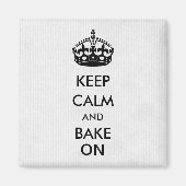 Blijf kalm en bak op wit kraftpapier magneet (Voorkant)