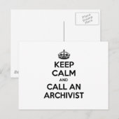 Blijf kalm en bel een archivaris briefkaart (Voorkant / Achterkant)