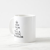 Blijf kalm en bel een genetische adviseur koffiemok (Voorkant links)