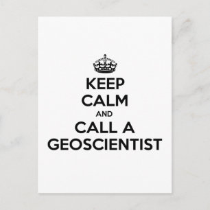 Blijf kalm en bel een geowetenschapper briefkaart