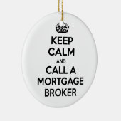 Blijf kalm en bel een hypotheekmakelaar keramisch ornament (Rechts)